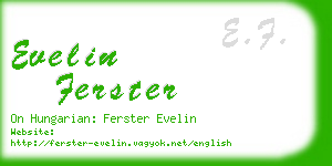 evelin ferster business card